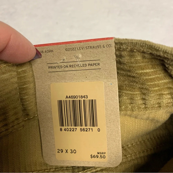 Levi’s Mens corded pants size 29x30 NWT light brown/goldiah color - Picture 8 of 9